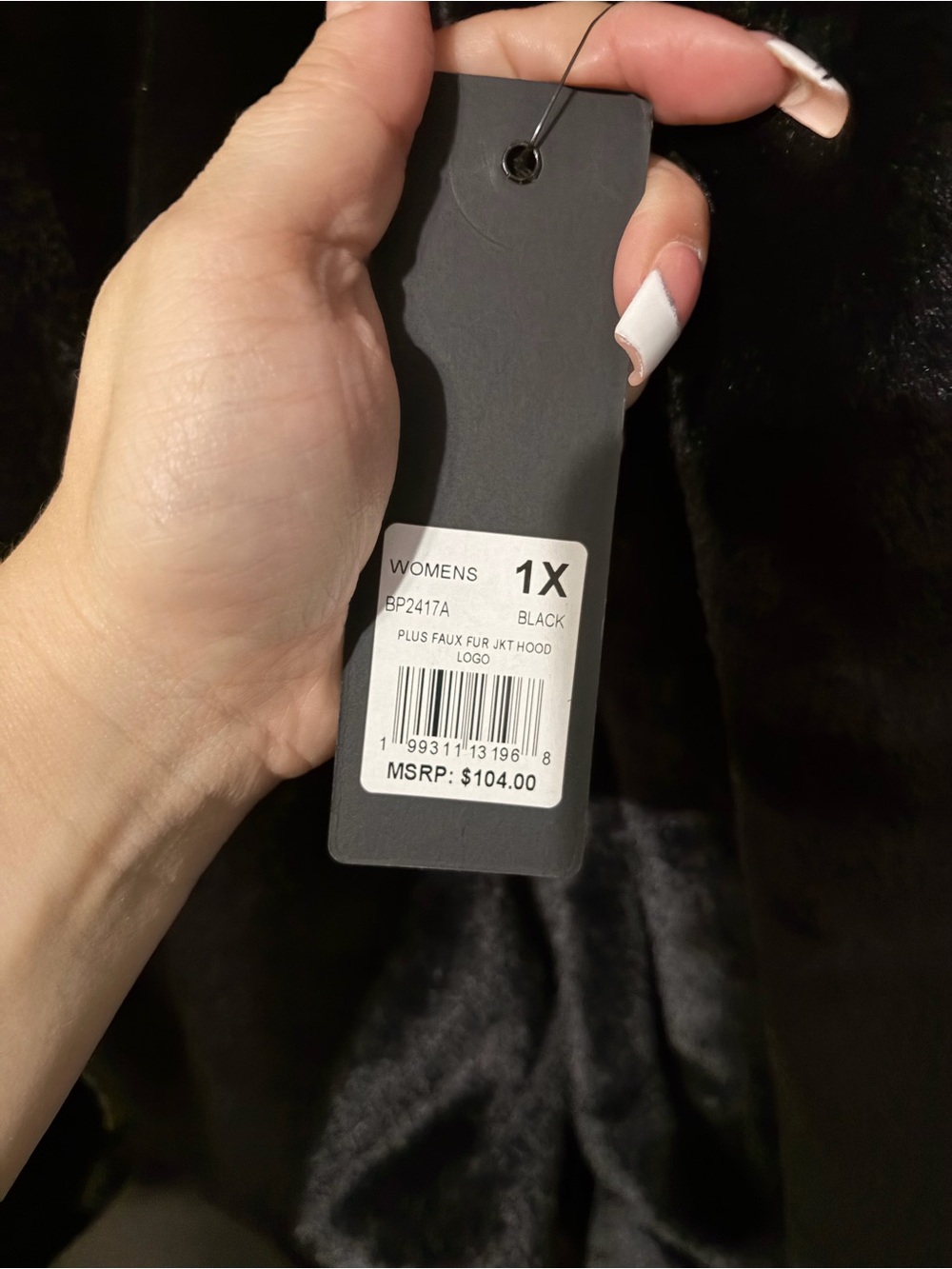 NWT bebe Plush Hooded Zip Jacket in Black - Picture 5 of 8